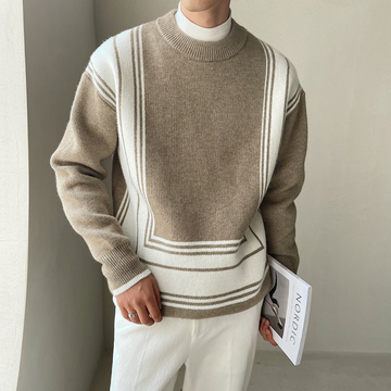 Razvan - Entspannter atmungsaktiver Strickpullover für Männer