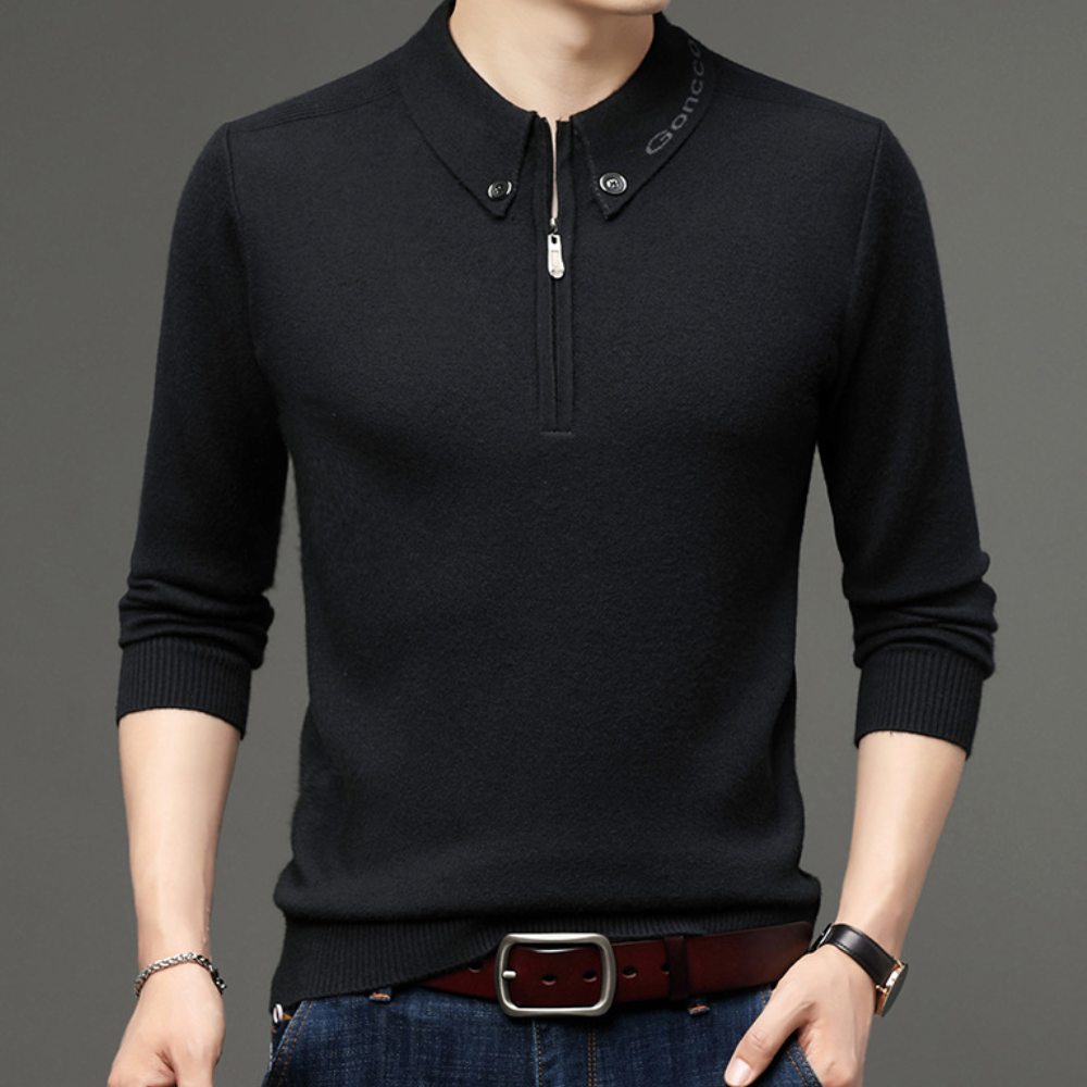 Finn - módny sveter s štvrťzipsom pre mužov