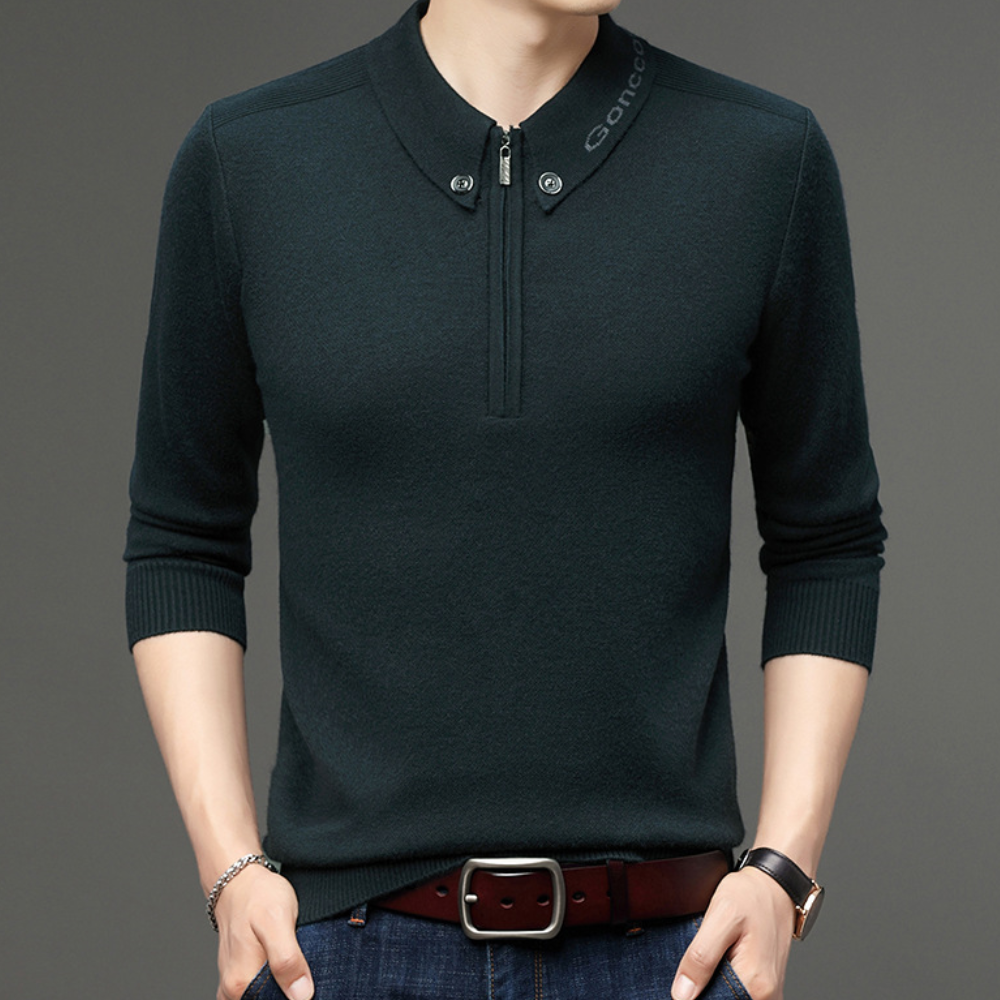 Finn - módny sveter s štvrťzipsom pre mužov