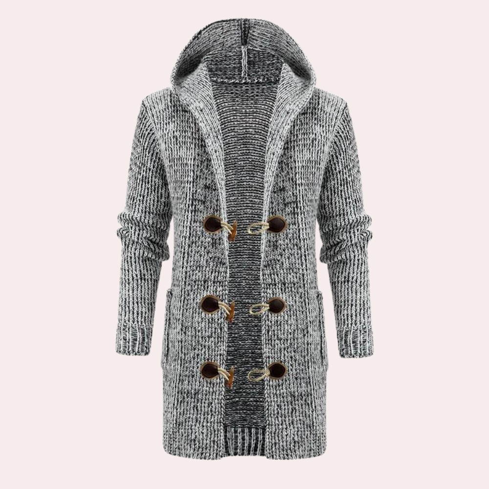 Fanis - pletený sveter s kapucňou pre mužov