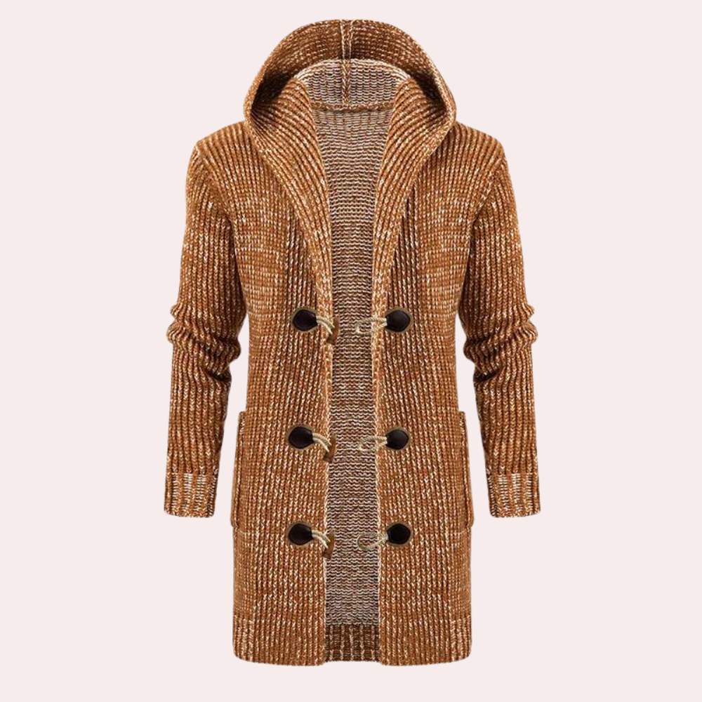 Fanis - pletený sveter s kapucňou pre mužov