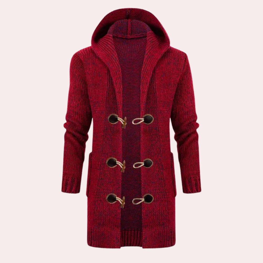 Fanis - pletený sveter s kapucňou pre mužov