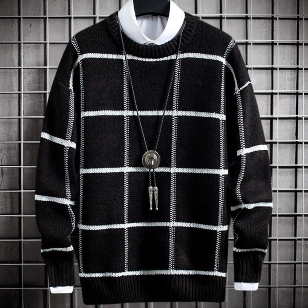 Marinos - Módny károvaný sveter pre mužov