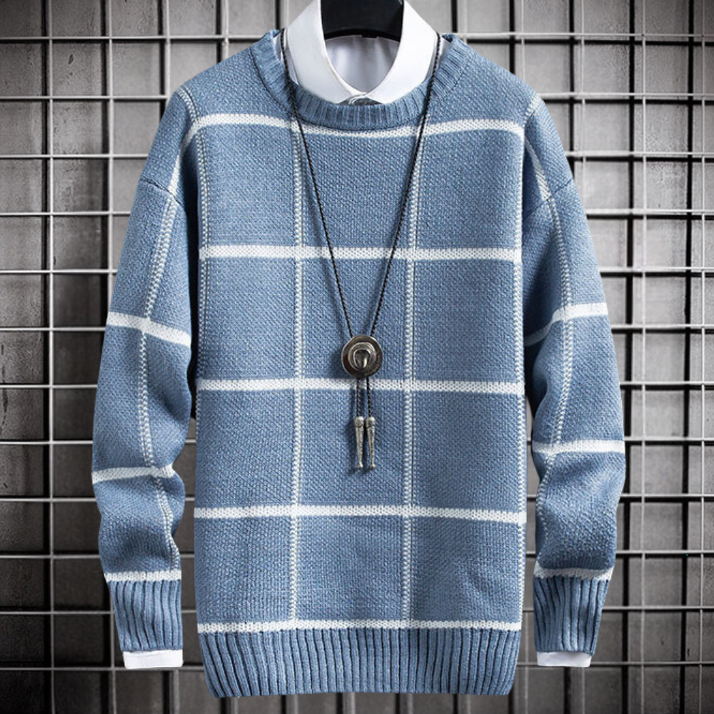 Marinos - Módny károvaný sveter pre mužov