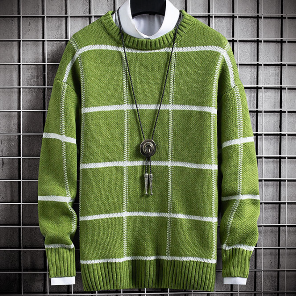 Marinos - Módny károvaný sveter pre mužov