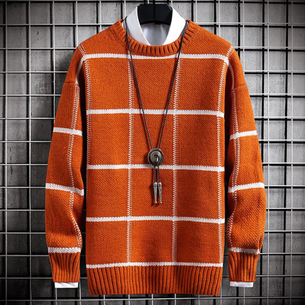 Marinos - Módny károvaný sveter pre mužov