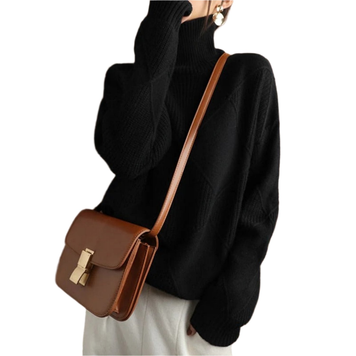 Valmere – Dámsky rolákový sveter z bavlny, klasický a teplý