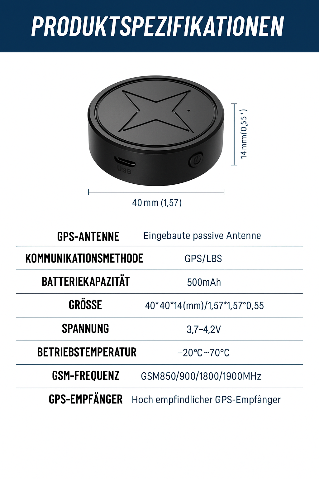 UltraTrack Strong Magnetic GPS Tracker - Genaue Standortaktualisierungen