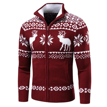 Gilet de Noël à fermeture éclair - Gilet à col montant pour hommes