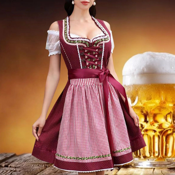 AlpenBrise – Damen Dirndl Polyester elegant – Für Oktoberfest & Hochzeit