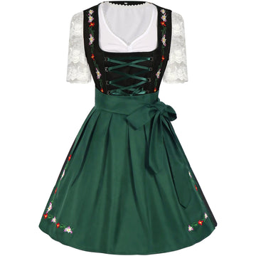 Alpengruss – Damen Dirndl traditionell Grün/Schwarz – Für Oktoberfest & Feste