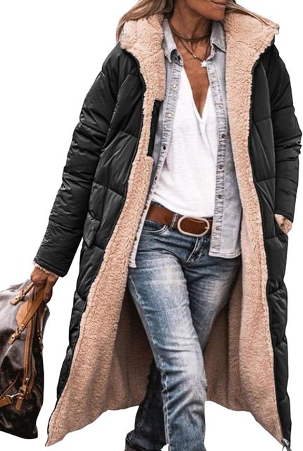 Parka Sherpa reversibile con cappuccio – alla moda, versatile e caldo per l'inverno