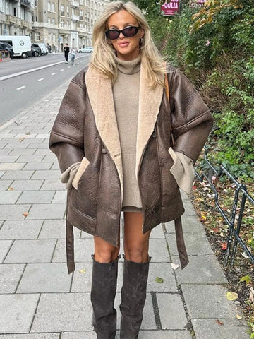 Amanda | Jacke aus dickem, plüschigem Leder