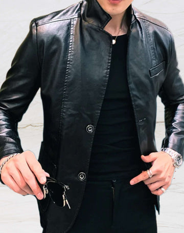 Lässige Slim-Fit Lederjacke - Anderno