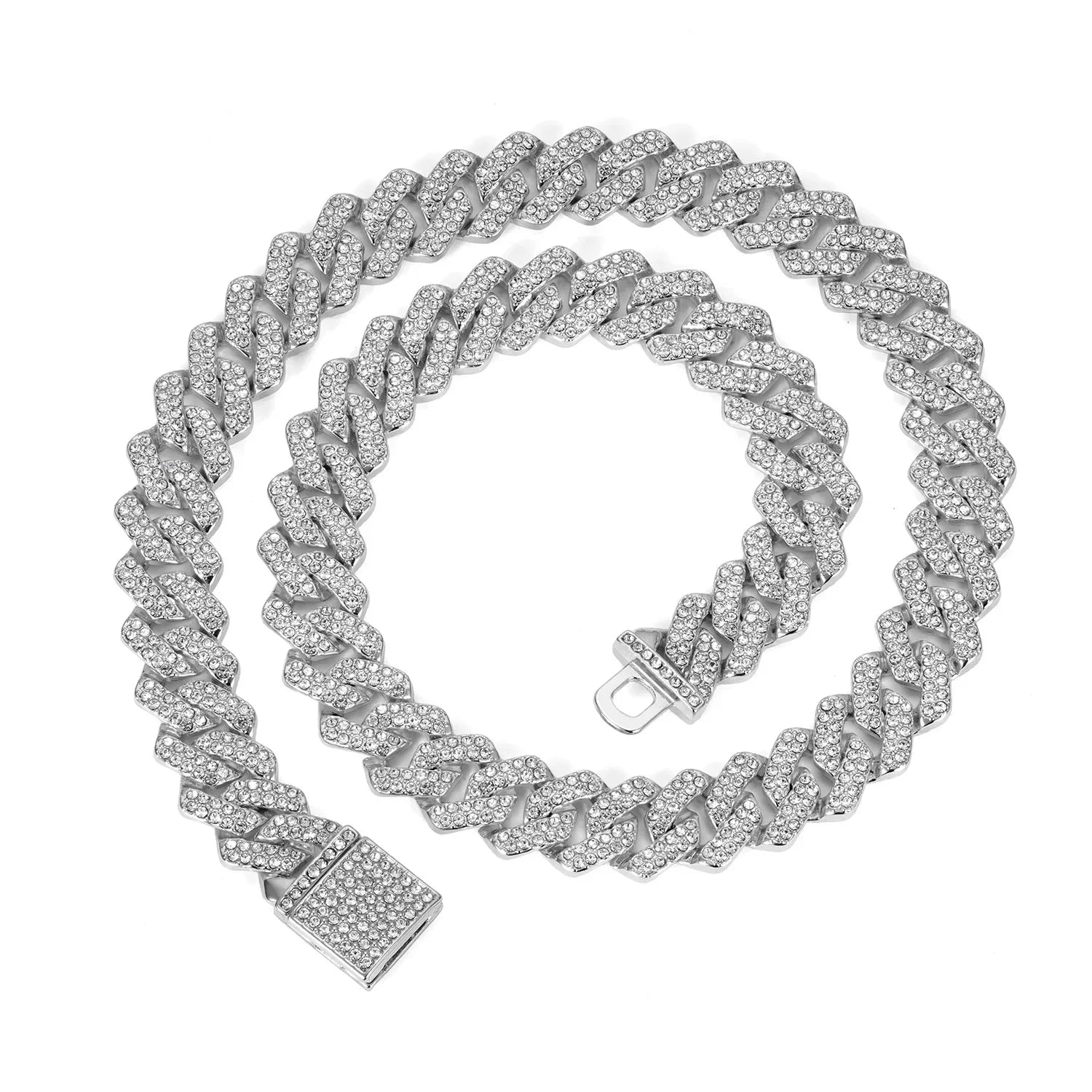 SilverLuxe – Kubánsky odkazový reťaz 15 mm striebro zinková zliatina – dámske a pánske