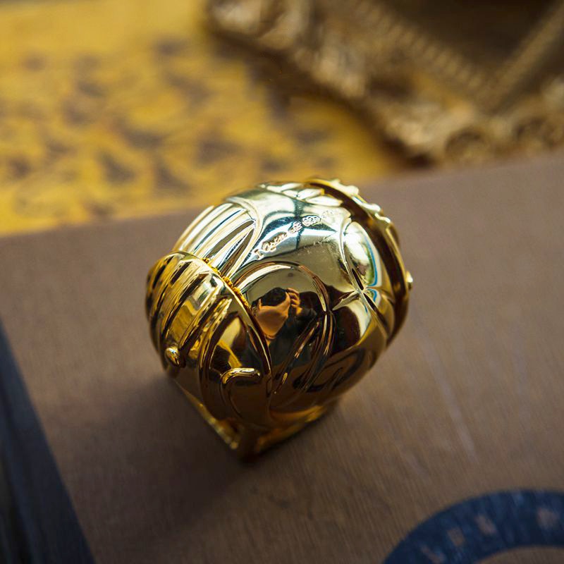 Goldene Fang | Pozlátený 18k poklad krúžok krabička pohyblivý luxusný šperk