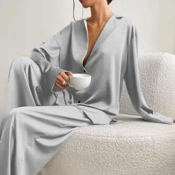 Aloisia - Nachtwäsche-Set aus Satin und Seide in Übergröße