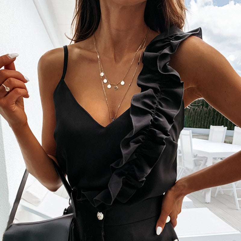 Devako Elegante Damenbluse mit diagonaler Schleifenverzierung