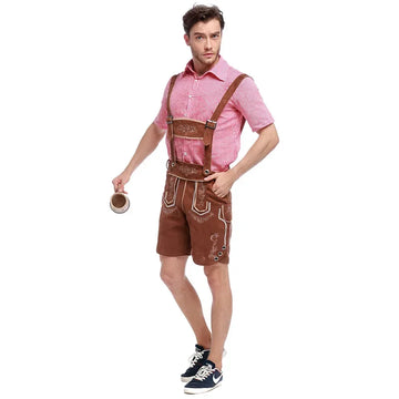 BavariaGent – Herren Lederhosen Set mit Hemd & Hut – Wiesn-Look für Männer