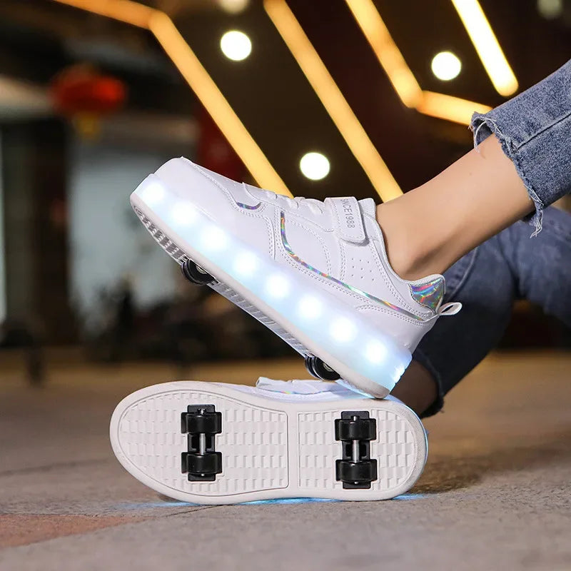 SkatePro – Štvor-kolieskové korčule teplé a stabilné – Deti a dospelí jeseň/zima