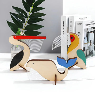 WildGlow Wooden Animals Tischlampe - Magisches Nachtlicht für Kinderzimmer