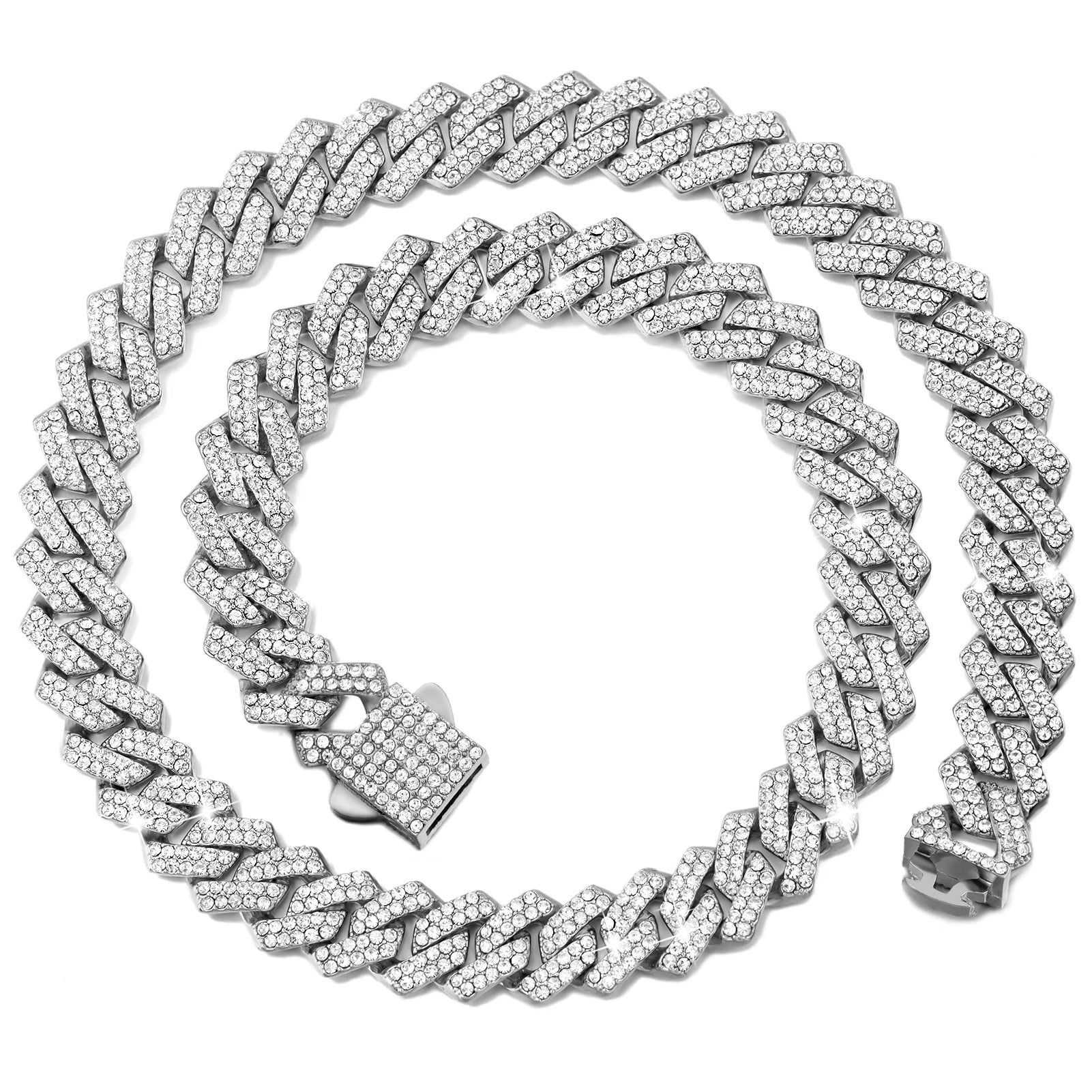 Luminor – Zľadovatený kubánsky reťazec 14mm s rhombickými diamantmi – Unisex Hip Hop