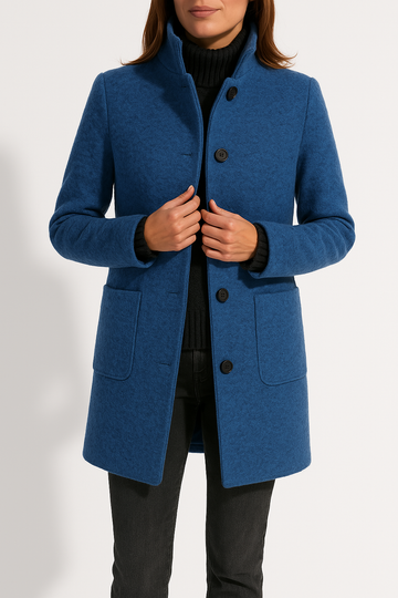 Eleganter Damenmantel aus Polyester mit stilvollem Kragen