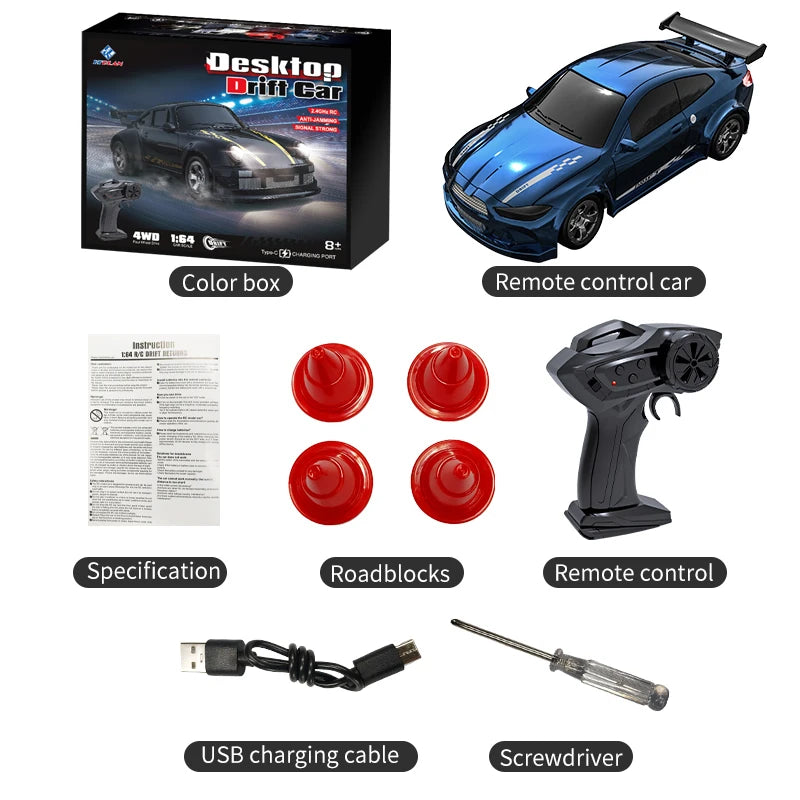 Racemaster KF20 – 1:64 Drift-RC-auto s pohonom všetkých kolies, diaľkovo ovládané