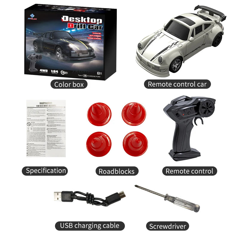 Racemaster KF20 – 1:64 Drift-RC-auto s pohonom všetkých kolies, diaľkovo ovládané