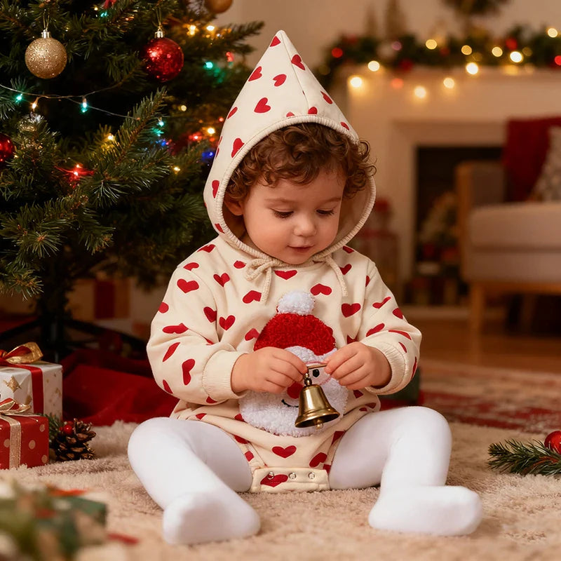 Kerst Rompertje voor Baby's met Borduurwerk en Hoed 3
