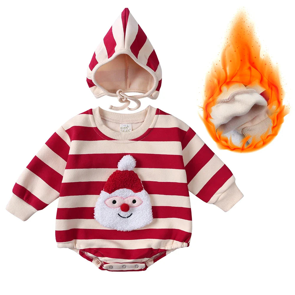 Kerst Rompertje voor Baby's met Borduurwerk en Hoed 4