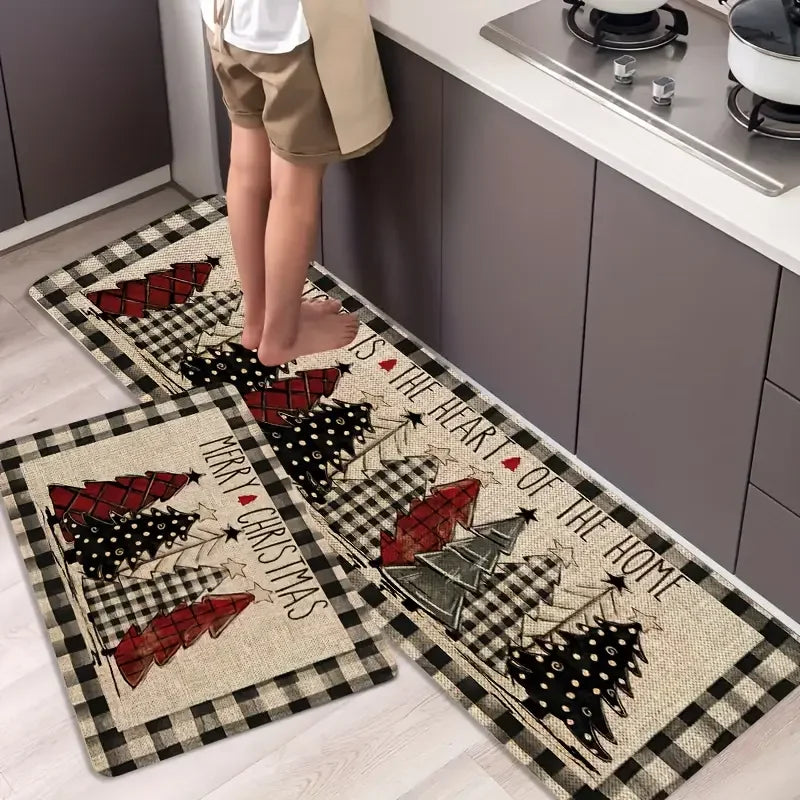 Kerstboomthematapijt met Antislip, Zacht en Comfortabel voor Thuisgebruik 0