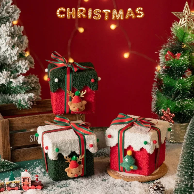Kerstcadeaudoos in appelvorm van stevig karton 1