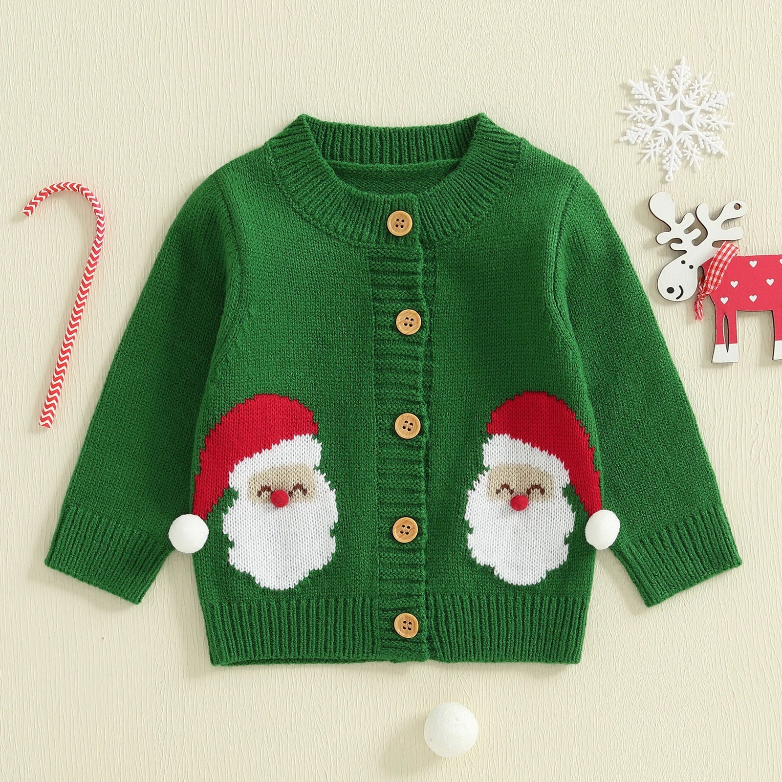 Kerstkindervest voor jongens en meisjes, 0-3 jaar, lange mouwen, warm en comfortabel 4