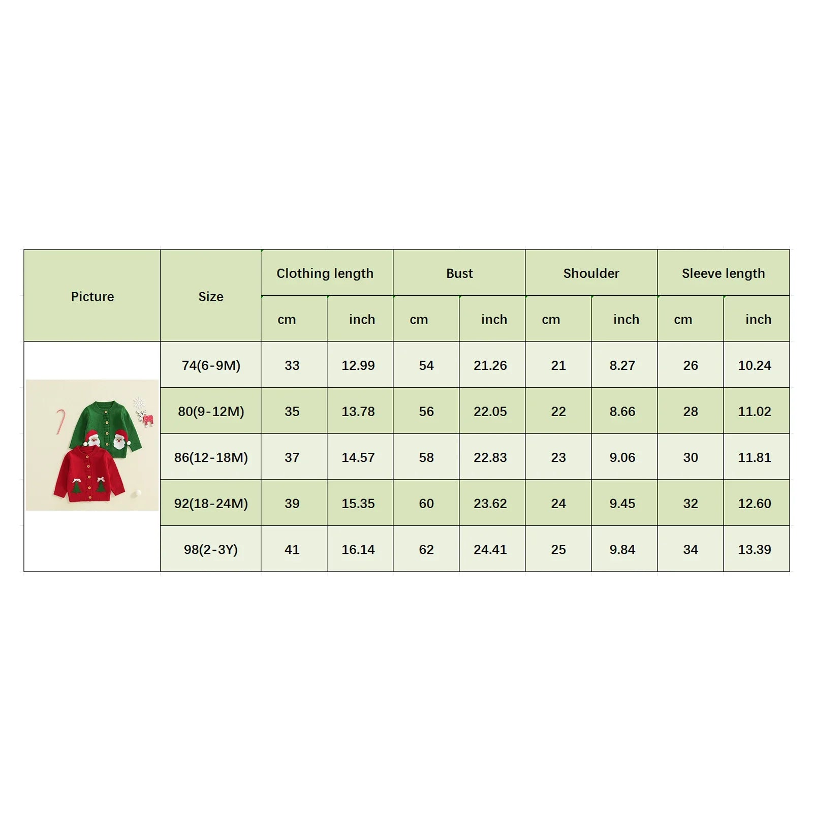 Kerstkindervest voor jongens en meisjes, 0-3 jaar, lange mouwen, warm en comfortabel 5