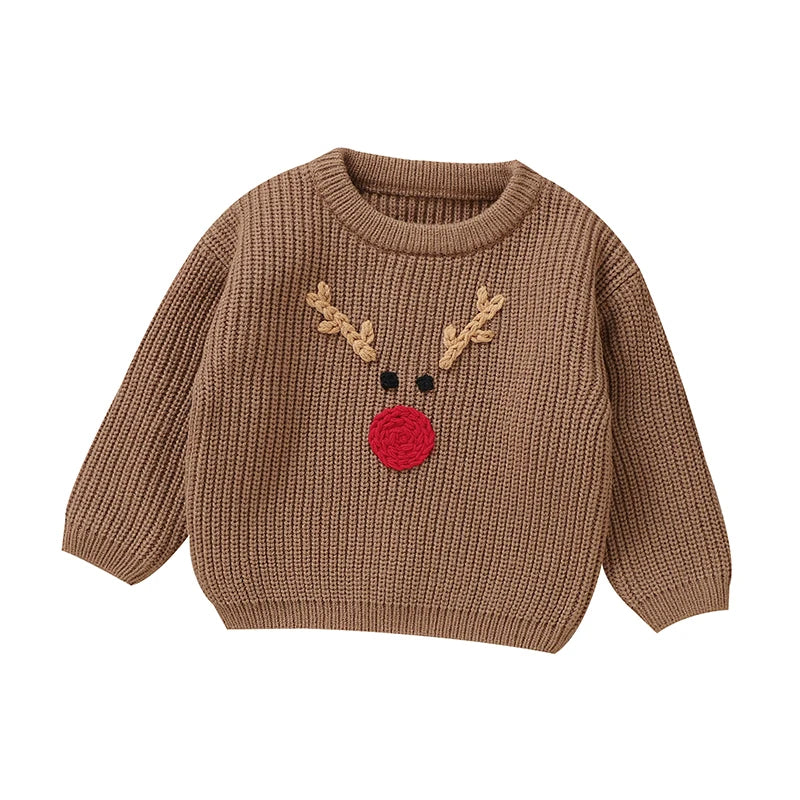 Kersttrui voor baby's met lange mouwen en schattige cartoonprint, warm en comfortabel 6