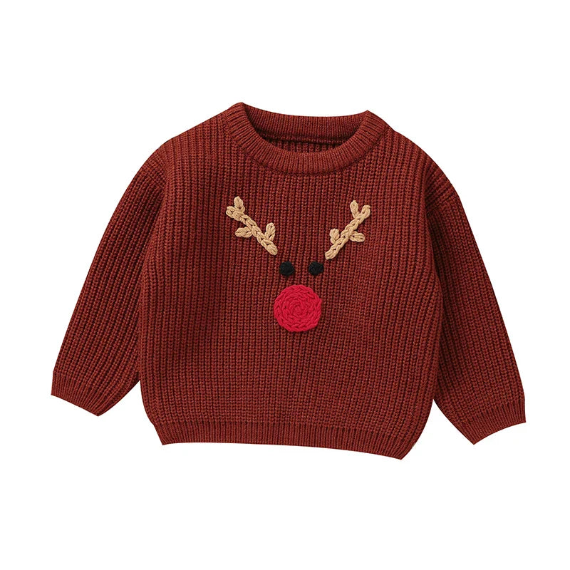 Kersttrui voor baby's met lange mouwen en schattige cartoonprint, warm en comfortabel 7