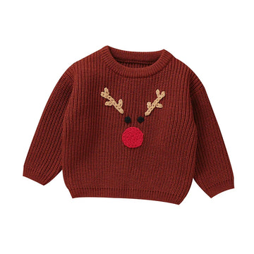 Kersttrui voor baby's met lange mouwen en schattige cartoonprint, warm en comfortabel 7
