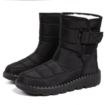 Kira – Scarpe invernali da donna impermeabili con fodera in pelliccia, antiscivolo, nere