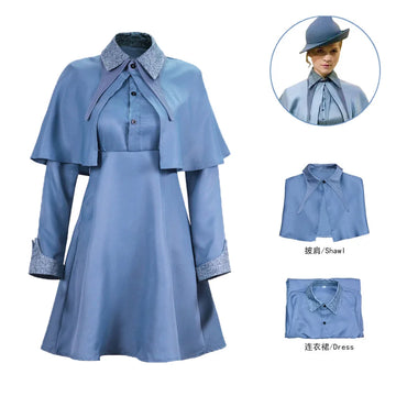 MystiCharm Hexenkostüm – Magisches Cosplay-Kleid Blau für Kinder & Erwachsene