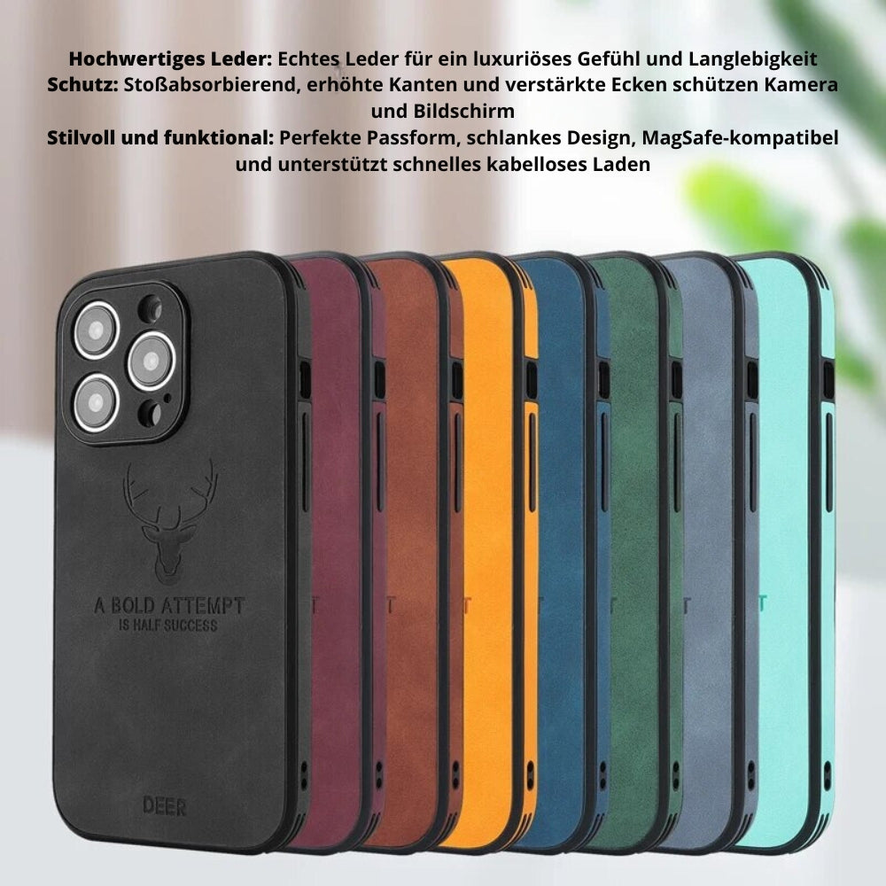 Deer – kožené pouzdro na iPhone, nárazuvzdorné a elegantní – ideální pro každodenní použití a kancelář