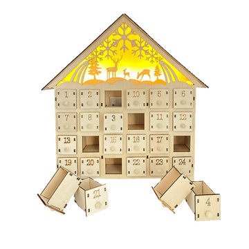 LumiWood – Calendrier de l'Avent avec LED & 24 compartiments décoration de Noël