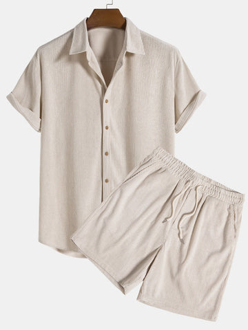Set estivo leggero con camicia e pantaloncini – Perfetto per le giornate calde!