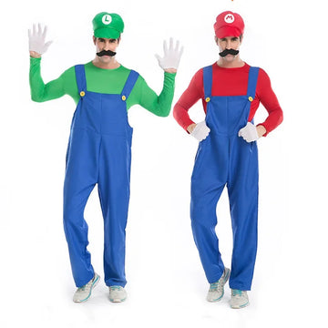 PixelPlay Grüner Klempner Kostüm – Cosplay-Outfit mit Hut & Handschuhen