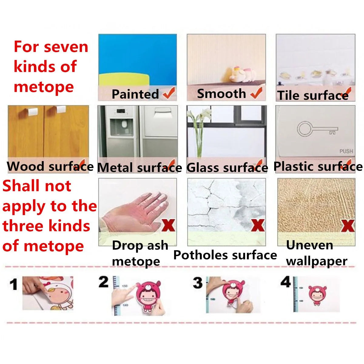 Magnetická nástenná tabuľa pre deti 45x100 cm, odnímateľná a samolepiaca