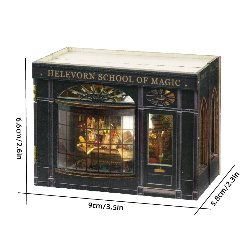 Miniatuur houten poppenhuis met LED-verlichting en meubels 24