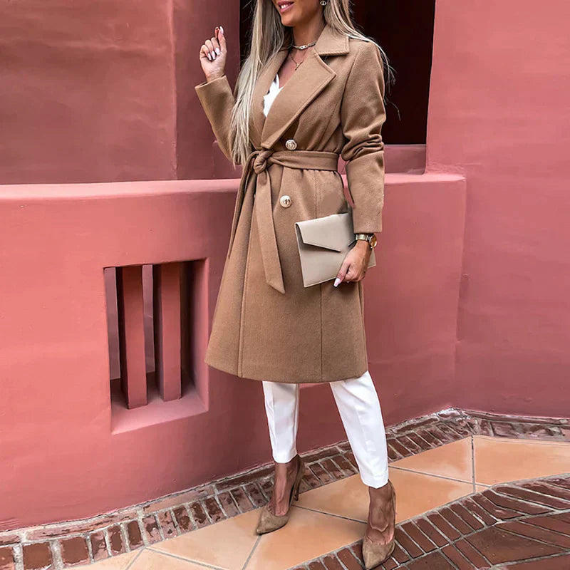 Carla - Elegantný Cozea vlnený kabát na jar