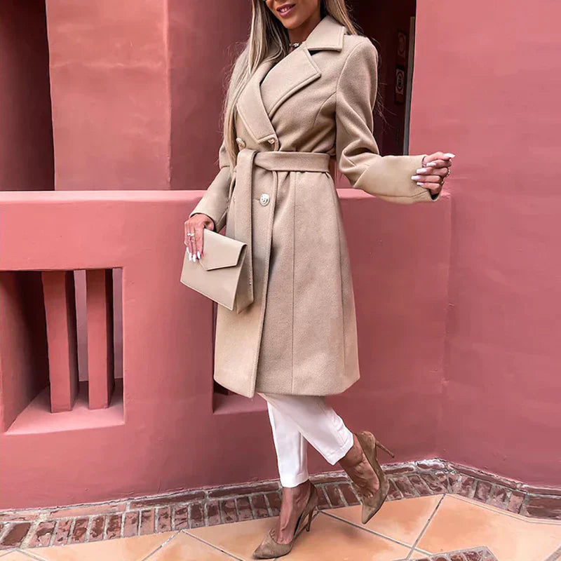 Carla - Elegantný Cozea vlnený kabát na jar