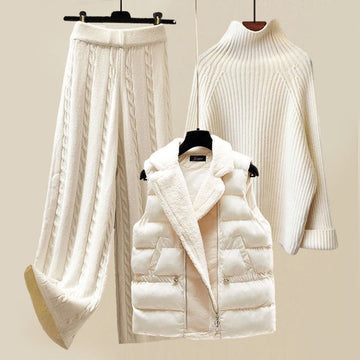 Kirsten Winter Sæt Dame – Rullekravepullover, Dunjakke & Bukser