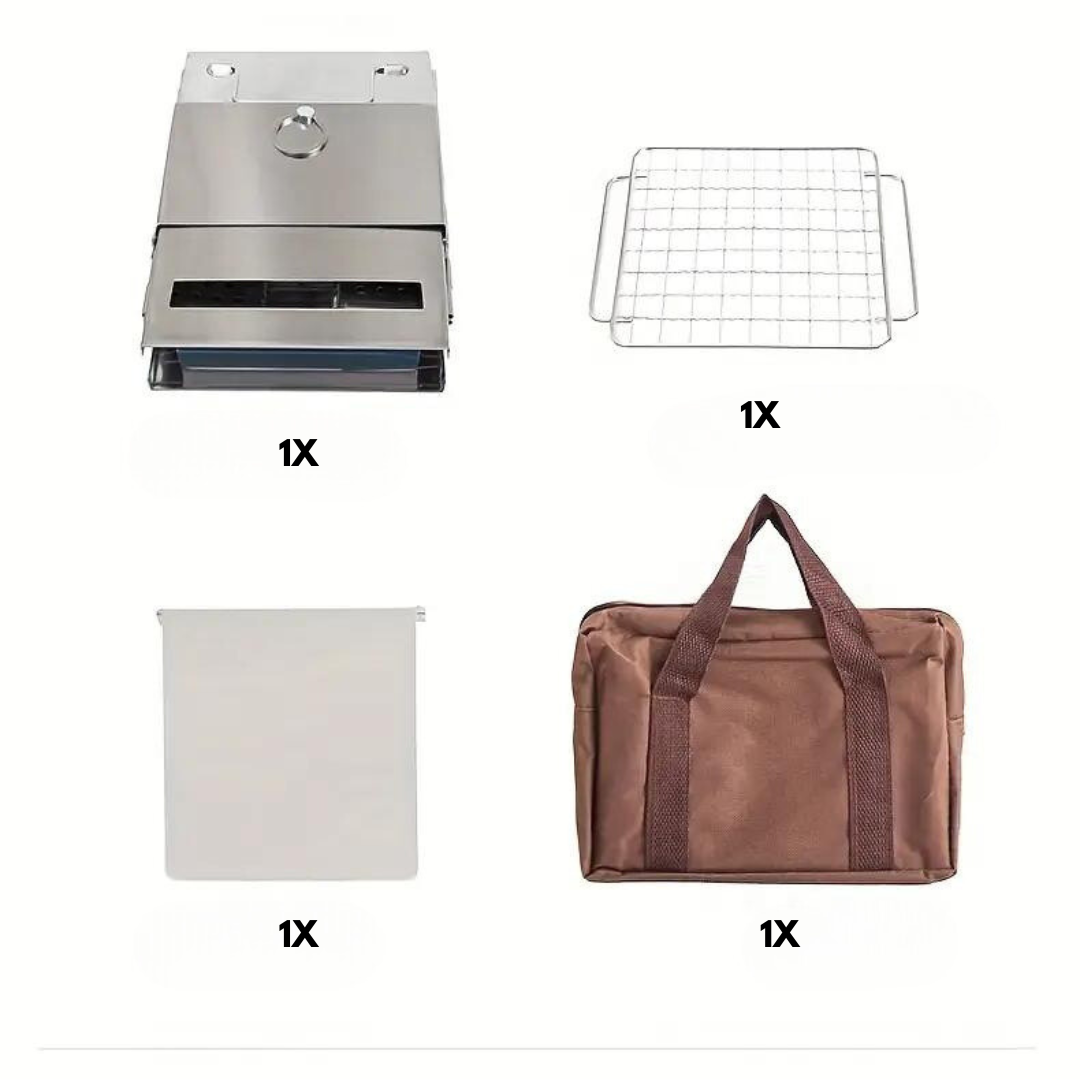 Devako skladací drevený varič z nehrdzavejúcej ocele